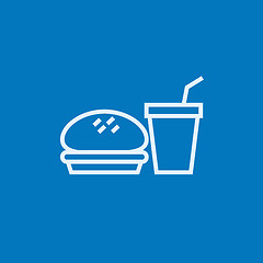 Image showing Fast food meal line icon.