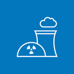 Image showing Nuclear power plant line icon.