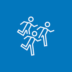Image showing Running men line icon.