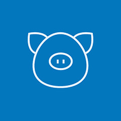 Image showing Pig head line icon.