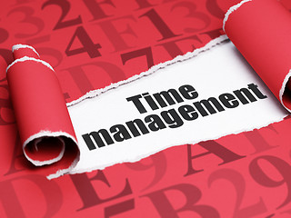 Image showing Time concept: black text Time Management under the piece of  torn paper