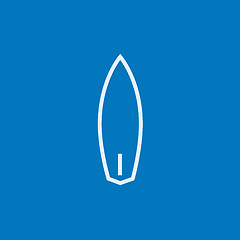 Image showing Surfboard line icon.