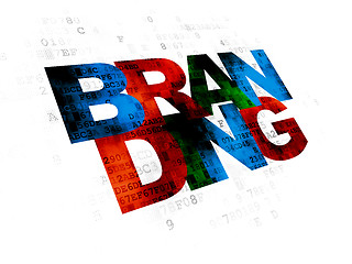 Image showing Advertising concept: Branding on Digital background