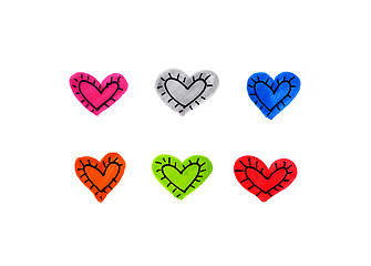 Image showing Abstract bright hearts