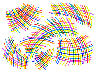 Image showing Abstract bright color curved intersecting lines patterns