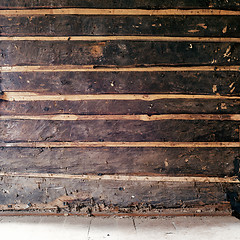 Image showing grunge wooden wall and floor