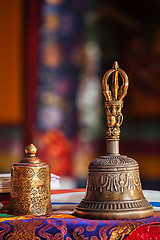 Image showing Religious bell in Buddhist monastery