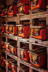 Image showing Manuscripts folios in Tibetan Buddhist monastery