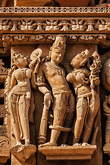 Image showing Sculptures on Khajuraho temples