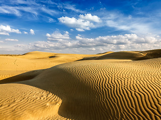 Image showing Sand dunes in desert