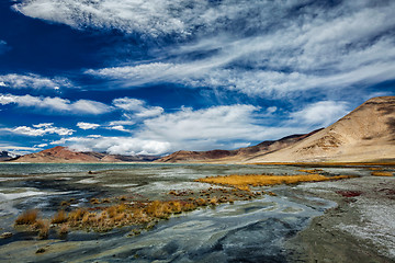 Image showing Mountain lake Tso Kar in Himalayas