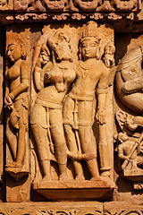Image showing Sculptures on Adinath Jain Temple, Khajuraho