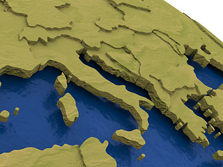 Image showing Italy on model Earth