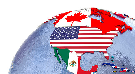 Image showing Political north America map