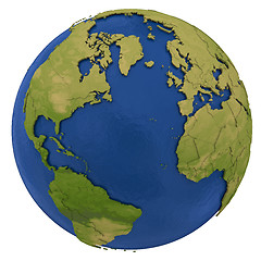 Image showing North America and european continent on Earth