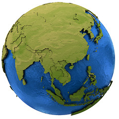 Image showing Asian continent on Earth