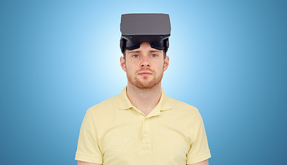 Image showing man in virtual reality headset or 3d glasses