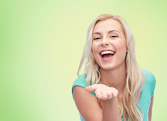 Image showing smiling young woman or teenage girl