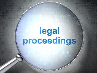 Image showing Law concept: Legal Proceedings with optical glass