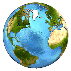 Image showing North America and european continent on Earth