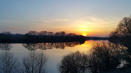 Image showing Sunset on the river