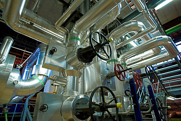 Image showing Equipment, cables and piping as found inside of a modern industr