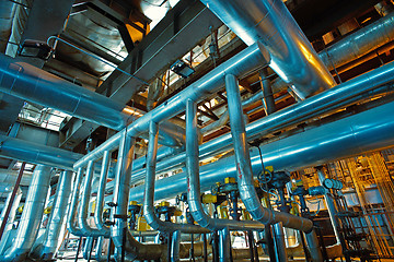 Image showing Blue toned interior industrial background.