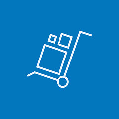 Image showing Shopping handling trolley line icon.