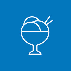 Image showing Cup of an ice cream line icon.