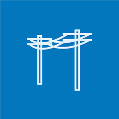 Image showing High voltage power lines line icon.