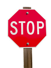 Image showing Stop Sign and Post