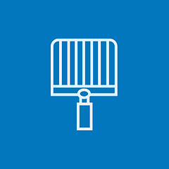 Image showing Empty barbecue grill grate line icon.