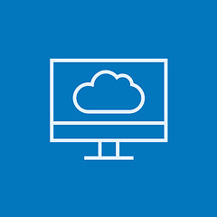 Image showing Cloud computing line icon.