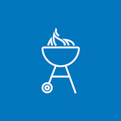 Image showing Kettle barbecue grill line icon.