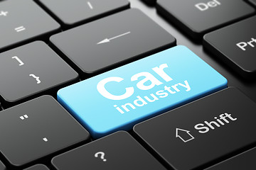 Image showing Manufacuring concept: Car Industry on computer keyboard background