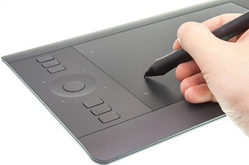 Image showing Working with graphic tablet device