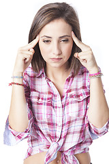 Image showing portrait of a beautiful young short haired woman