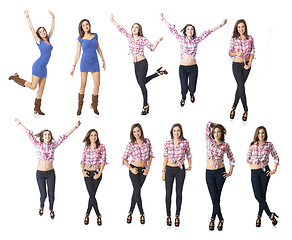 Image showing different poses of a young pretty woman for designers