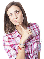 Image showing portrait of a beautiful young short haired woman