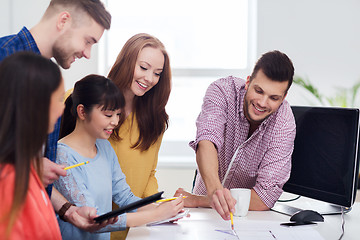 Image showing happy creative team or students working at office