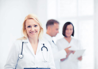 Image showing female doctor with stethoscope