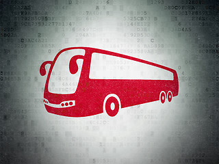 Image showing Travel concept: Bus on Digital Paper background