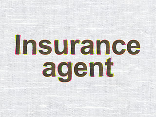 Image showing Insurance concept: Insurance Agent on fabric texture background