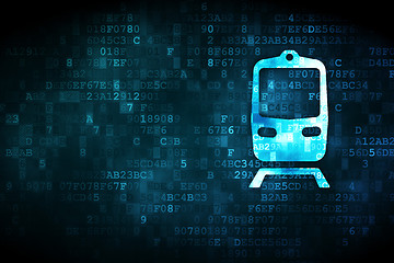 Image showing Travel concept: Train on digital background