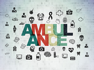 Image showing Medicine concept: Ambulance on Digital Paper background