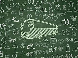 Image showing Travel concept: Bus on School board background