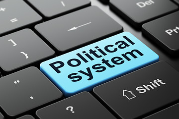 Image showing Political concept: Political System on computer keyboard background