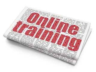 Image showing Studying concept: Online Training on Newspaper background