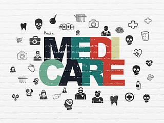 Image showing Health concept: Medicare on wall background