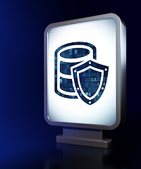 Image showing Database concept: Database With Shield on billboard background